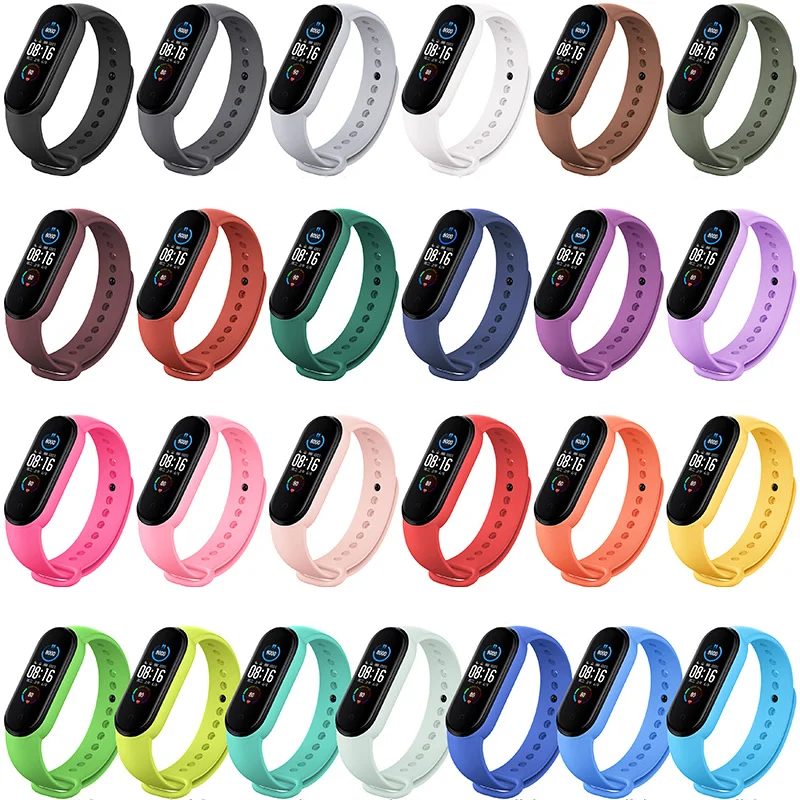 Watch Strap For Xiaomi Mi Band 7 6 5 4 3 Wristband Silicone Bracelet Wrist Straps MiBand 3/4 band5 band6 Smartwatch Accessories