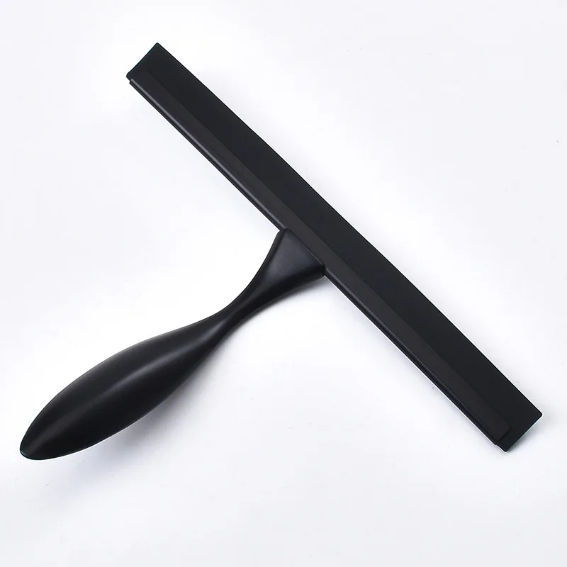 14\'\' INCH Shower Squeegee Silicone Rubber Wiper Scrape With Suction Cup Hook Black Color Glass Mirror Bathroom Cleaner