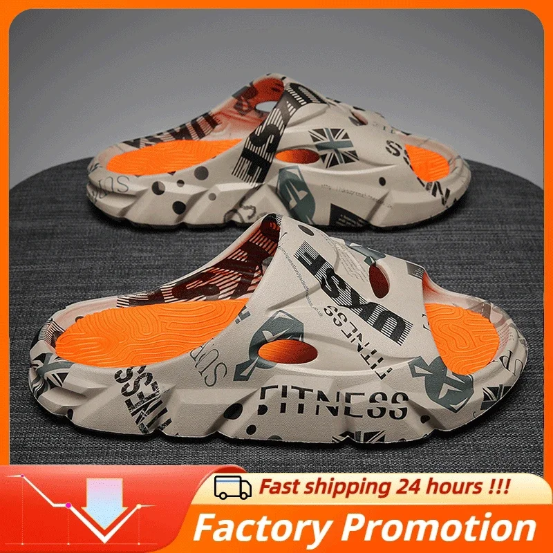 Original Brand New Style Slippers Men's Sandals Summer Fashion Thick Bottom Anti-slip Slip-on Casual Camouflage Beach Shoes