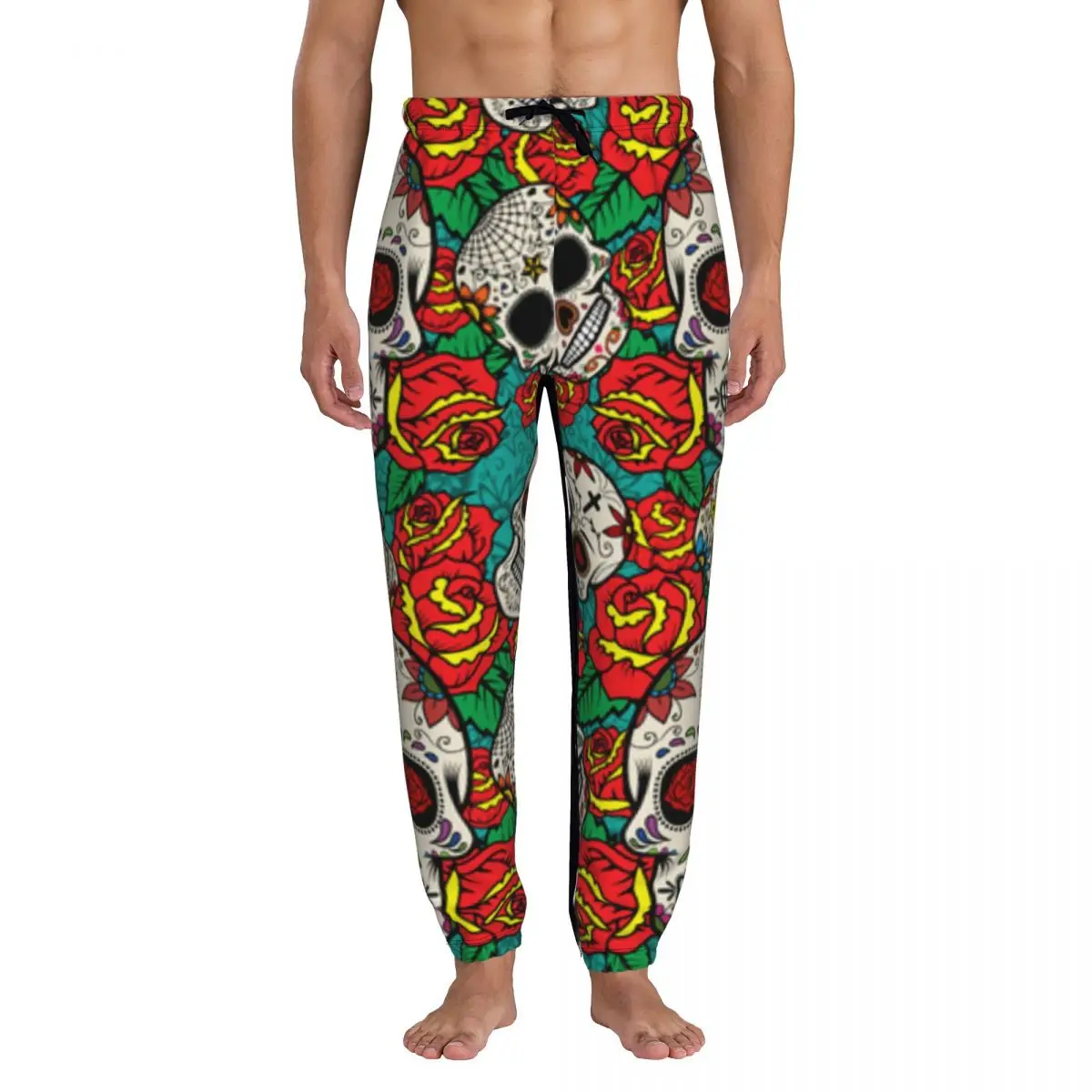 Casual Jogger Pants Sugar Skulls And Roses Men Fitness Gyms Pants Outdoor Sweatpants Pants Mens Trousers