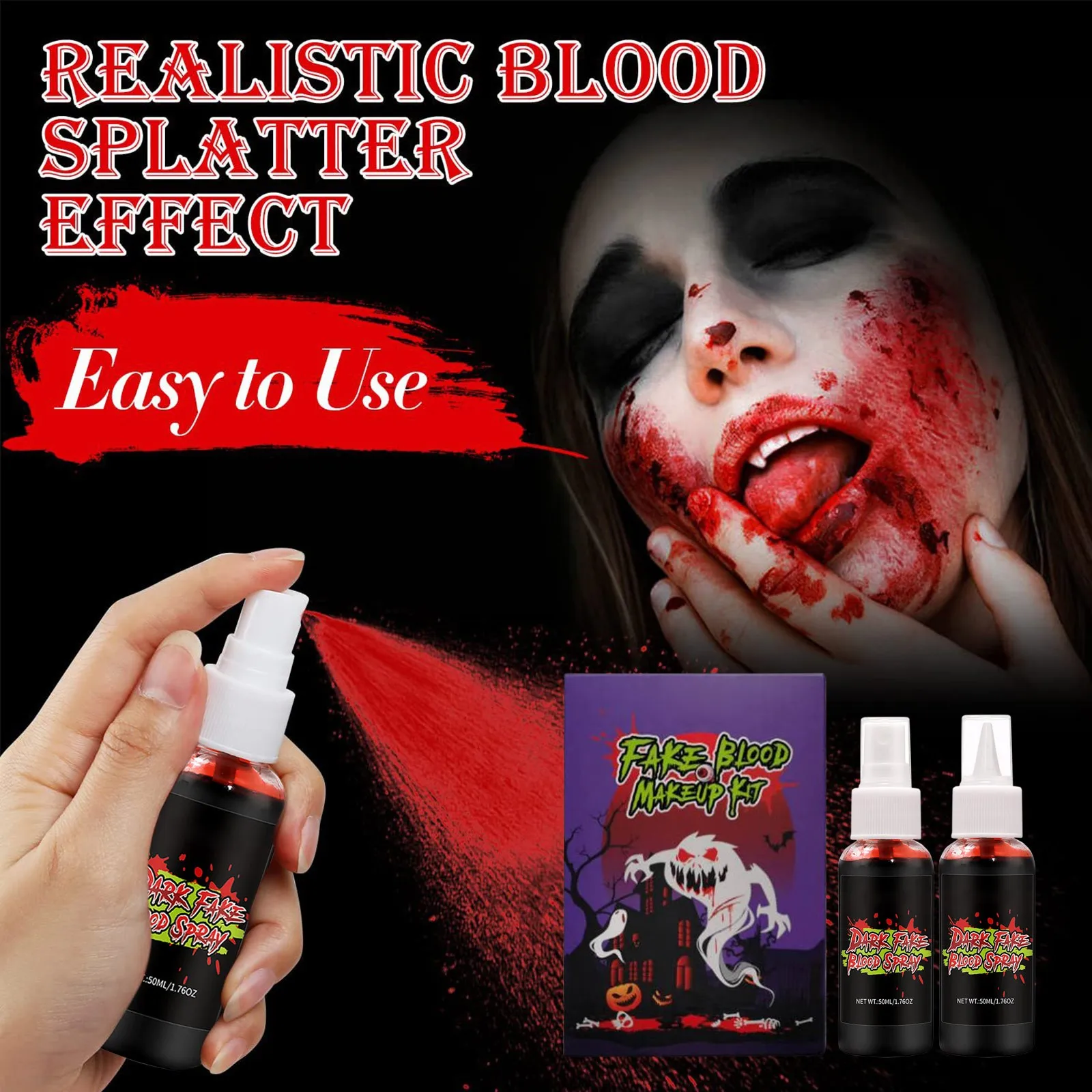 

Halloween Emulation Fake Props Makeup Blood 100ml Blood Whole Cosplay Fake Blood Spray Prank Props Makeup Person Plasma Fake 50m