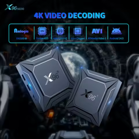 Smart TV Box Android 14 1000M 4K Media Player Amlogic S905X5M Set Top Box 2.4G 5G Dual WIFI Android TV Box EU/US/AU/UK