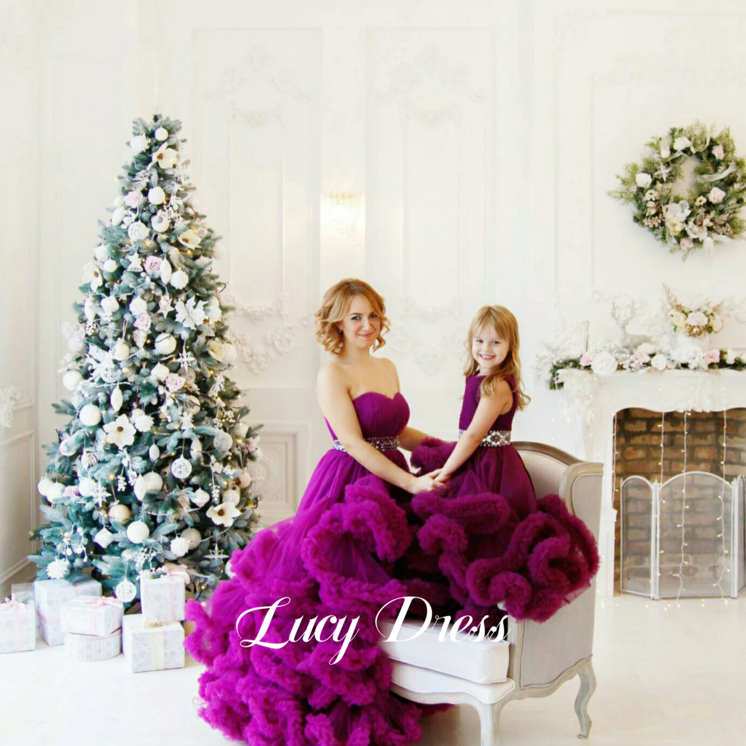 

Lucy Fluffy Long Wedding Party Dress Party Evening Elegant Luxury Celebrity Luxurious Evening Dresses for Prom Ball Gown 2024