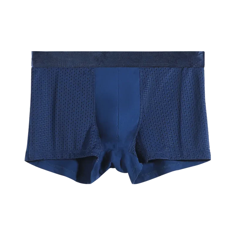 5 قطع من الملابس الداخلية للرجال ذات الشعار الشعبي من الحرير الجليدي هي شورت صيفي رقيق يسمح بمرور الهواء، شورتات بوكسر ذات طابع شخصي في الصيف