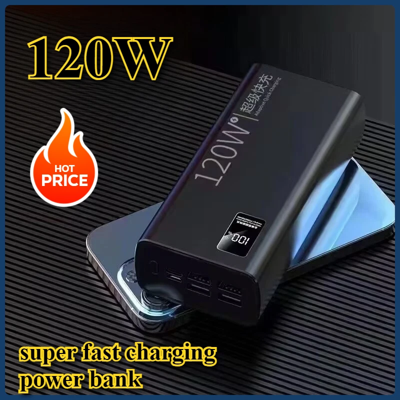 

120w Super Fast Charging Power Bank 20000mAh Large Capacity Digital Display Two-way Fast Charging Mobile Power Supply