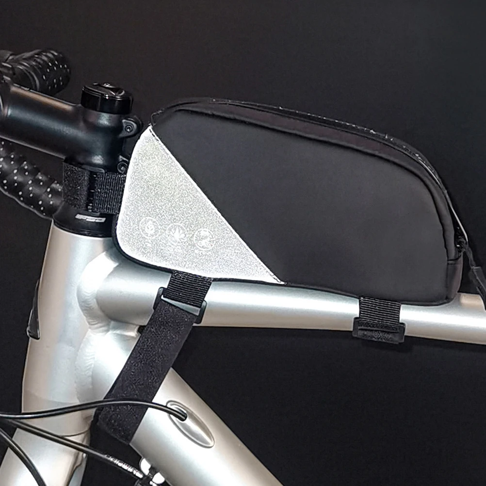 

Waterproof Bike Frame Bag For Phone Storage Reflective Cycling Saddle Pouch Front Beam Bag Frame Pouch For Road Mountain Bike