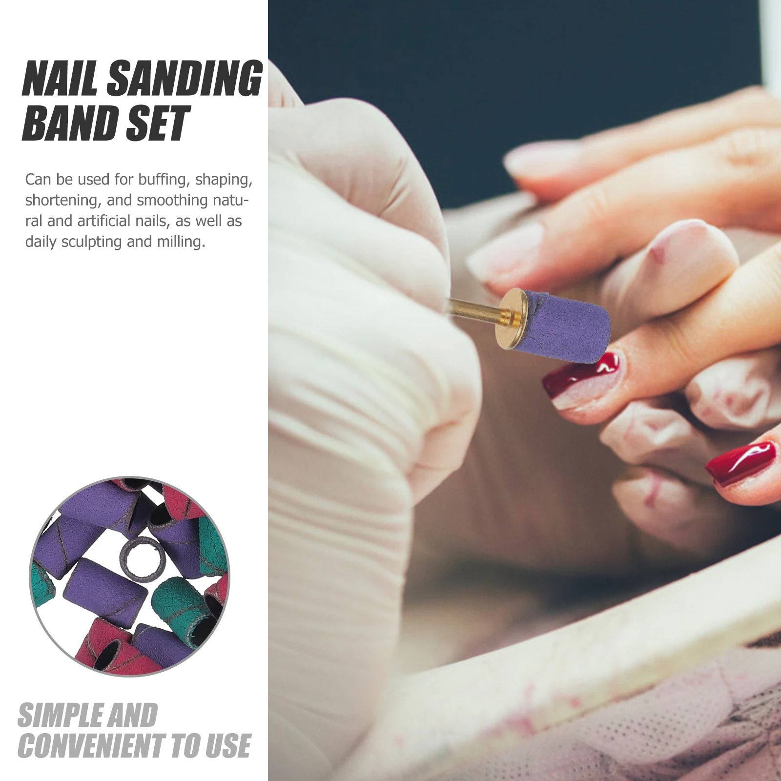 150 stücke Für Bohrer Feine Körnung Schleifen Leichte Langlebig Gestaltung Polieren Schleifer Zubehör Schleif Bands Set Polnischen Werkzeuge Nagel