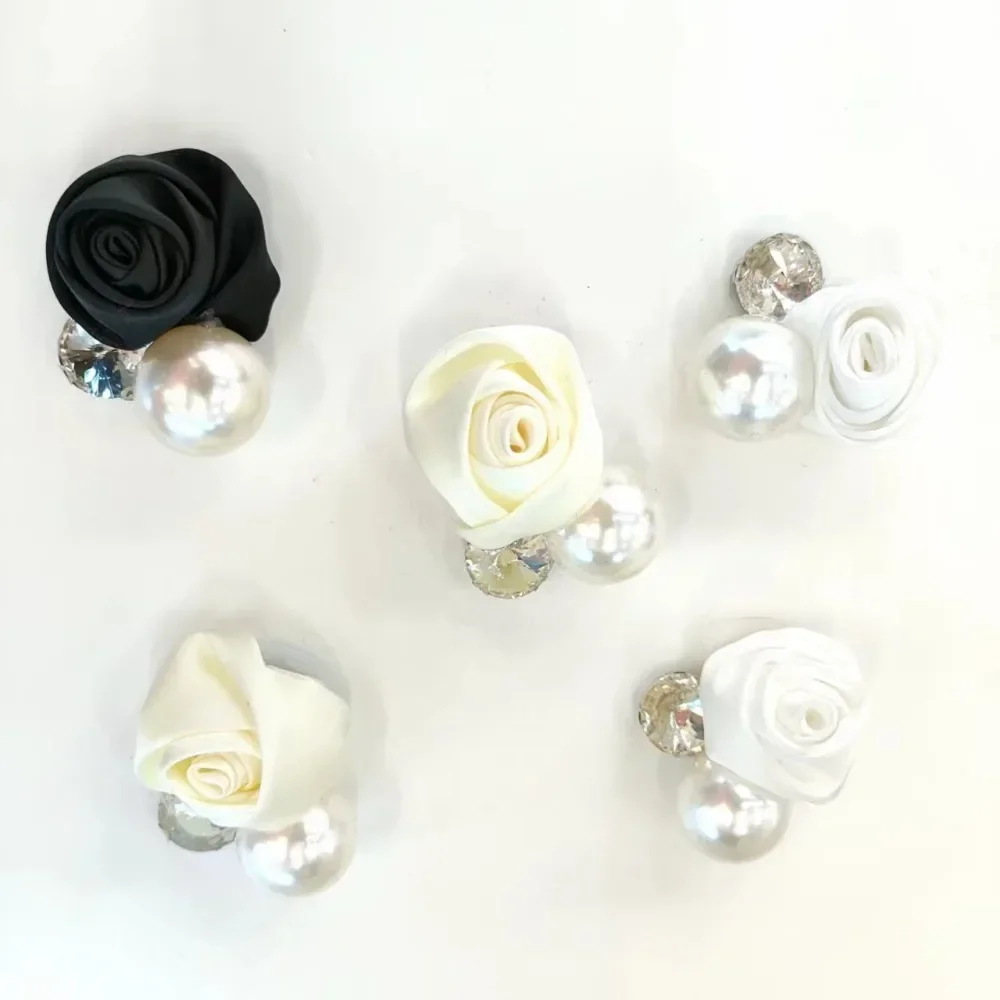 الربيع غزل روز القماش ملصق فتاة حلوة زهرة اللؤلؤ DIY بها بنفسك إكسسوارات الشعر دبوس الشعر مجوهرات الملابس الأحذية والجوارب والاكسسوارات