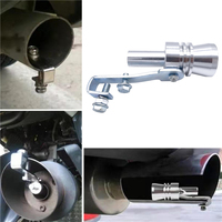 1 Pcs Simulator Whistler Exhaust Fake Turbo Whistle Pipe Sound Muffler Blow Off Car Styling Tunning Universal Silver S/M/L/XL