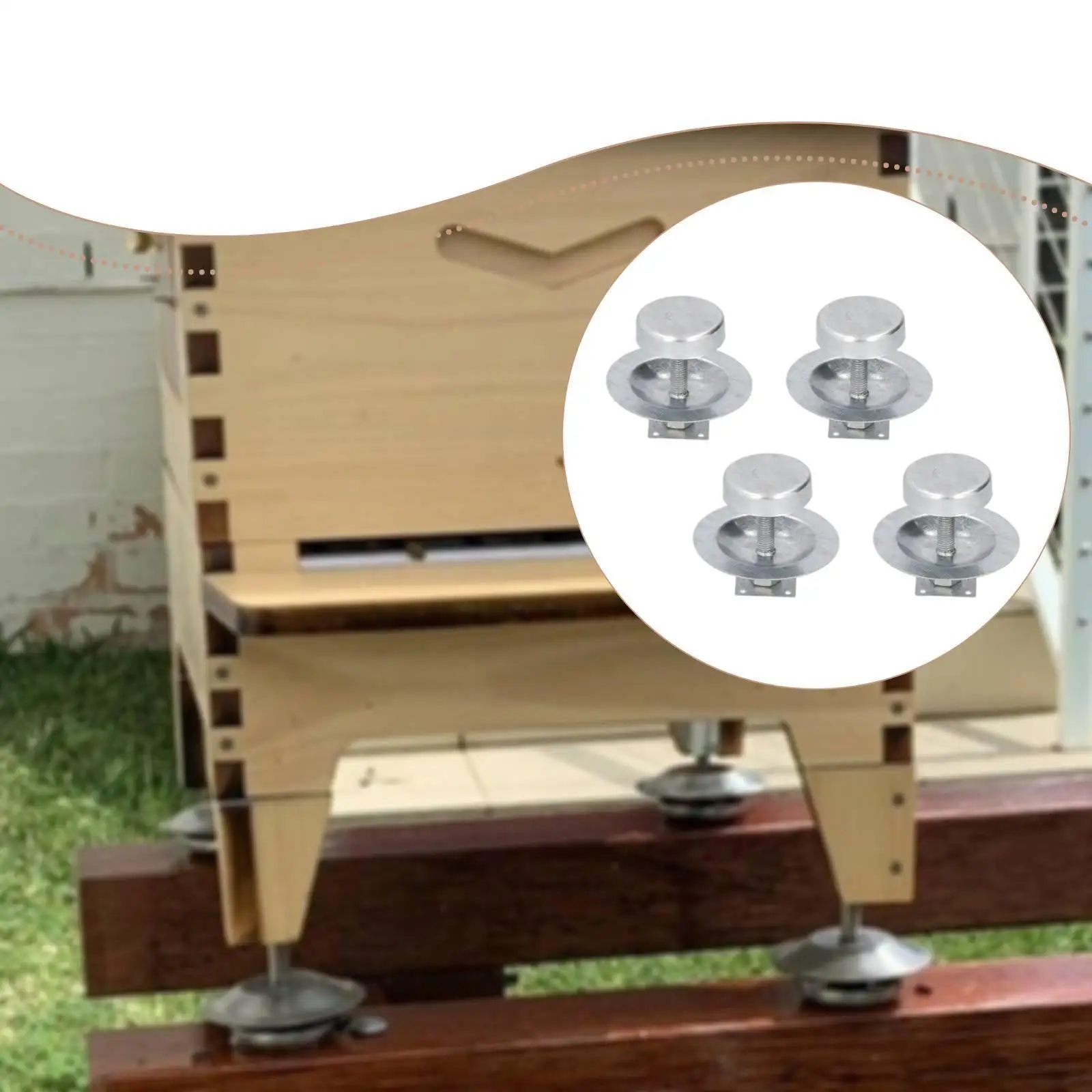 

4 Pieces Beehive Feet Proof Feet Outdoor Equipment Lightweight Metal Effective Beehive Tool Hive Support Beehive Base Stand