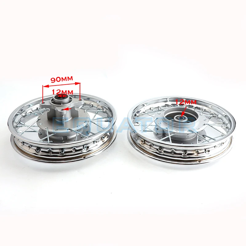 Front and Rear 1.40 X 10 inch Aluminium Alloy Wheel Rims Drum Brake hub for CRF Kayo BSE Apollo Axle hole 12mm