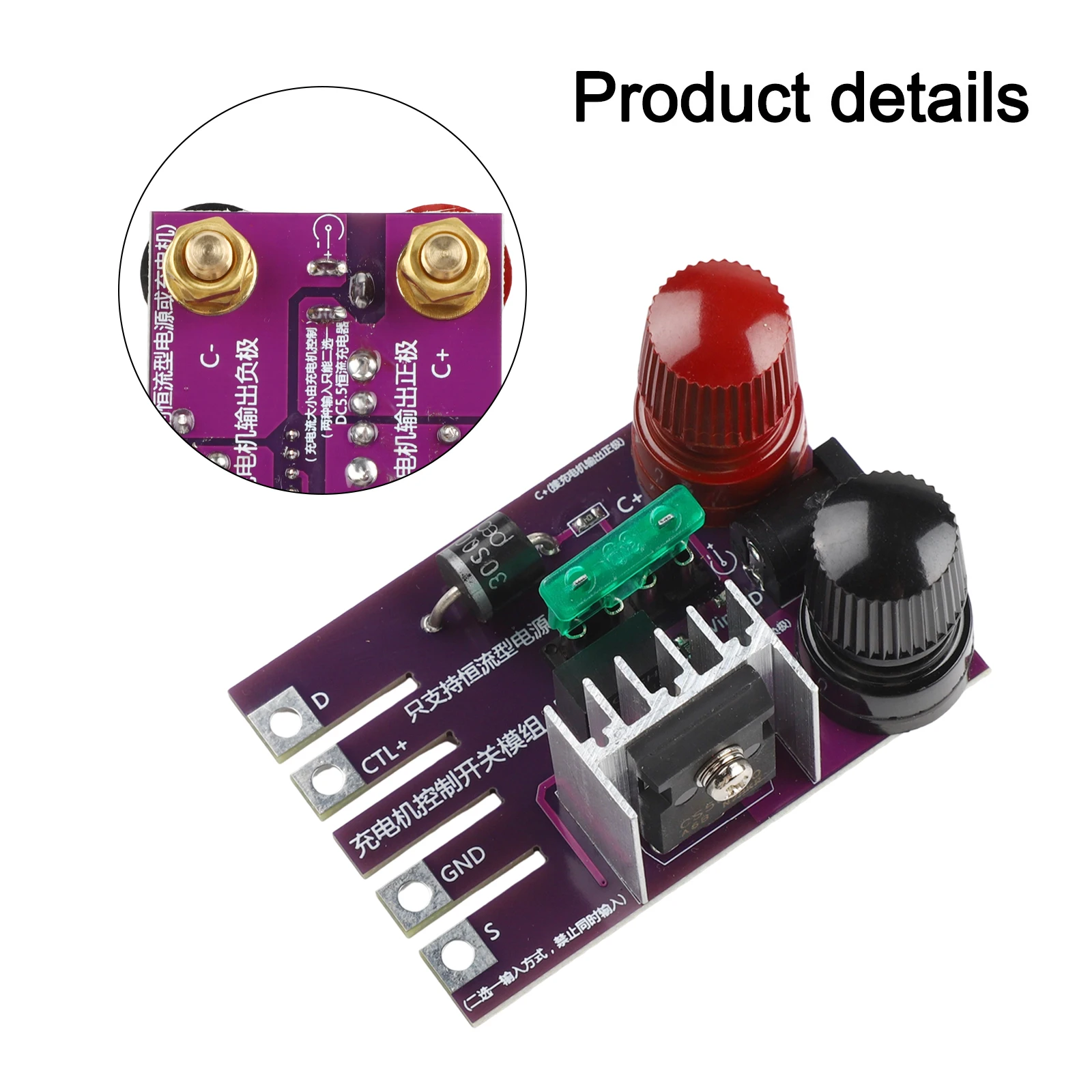 Easy to use charge control module for DL24EW electronic load featuring safety features to prevent overheating and short circuits