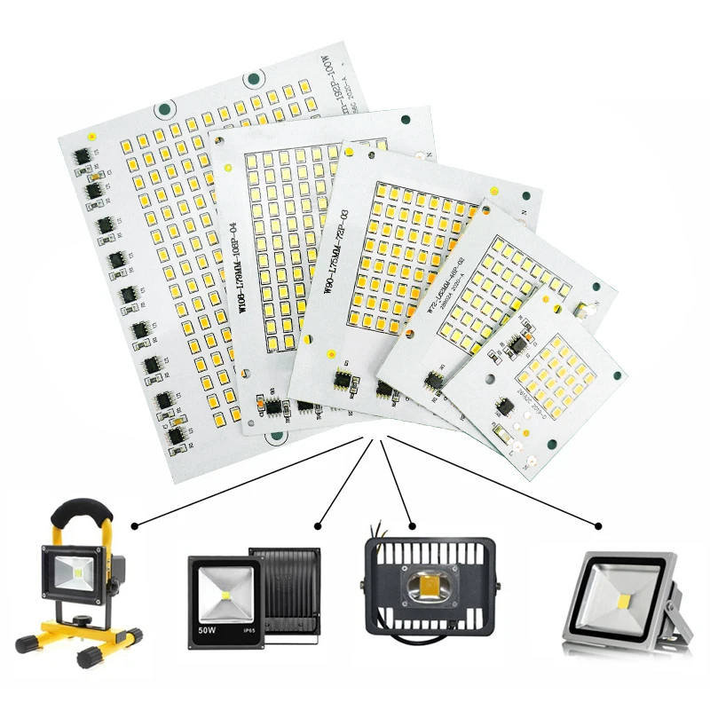 Chip lampada a LED SMD2835 perline di luce AC 220V 230V 240V 10W 20W 30W 50W 100W fai da te per proiettore esterno bianco freddo bianco caldo