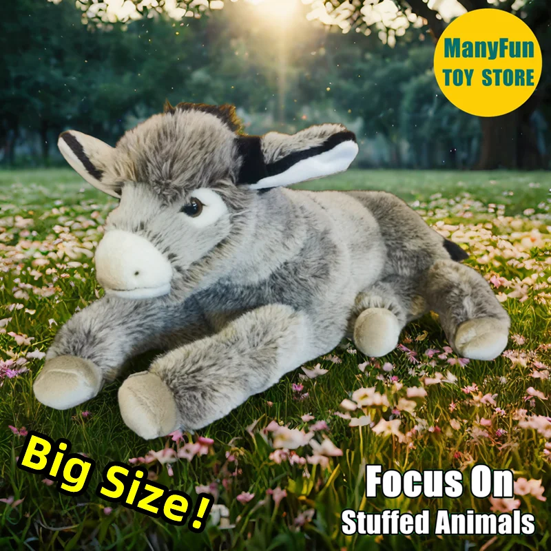 

Rrealistic Donkey High Fidelity Cute Plushie Wild Donkey Plush Toys Lifelike Donkey Stuffed Animal Simulation Doll Toy Gift Kid