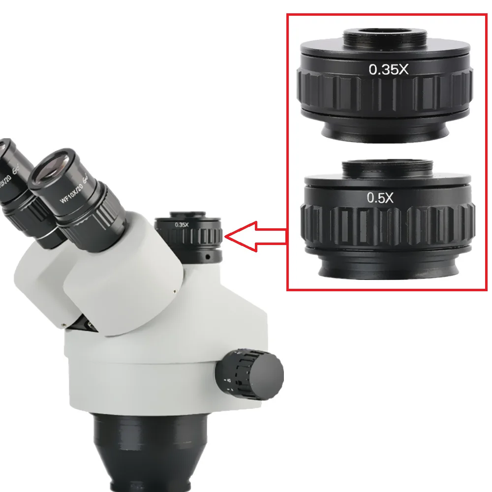 0.3X 0.35X 0.4X 0.5X CTV C-mount محول حلقة 25 مللي متر 38 مللي متر لمجهر ستيريو