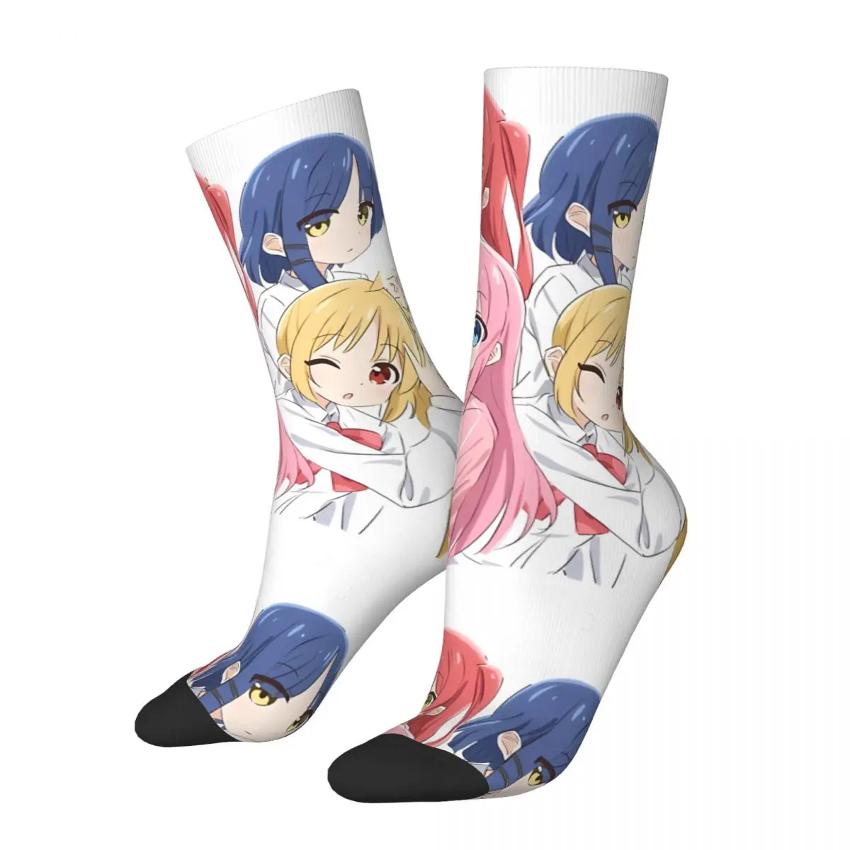 Vintage Bocchi The Rock Men's compression Socks Unisex Bocchi Harajuku Pattern Printed Novelty Crew Sock