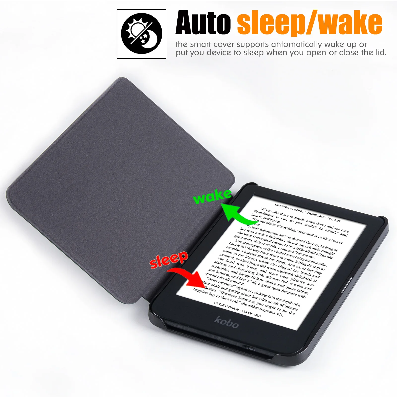 Kobo Clara Colour Case | Kobo Clara B/W Case | Thin & Light | Hard Back Shell | Premium PU Leather Cover with Auto Sleep/Wake