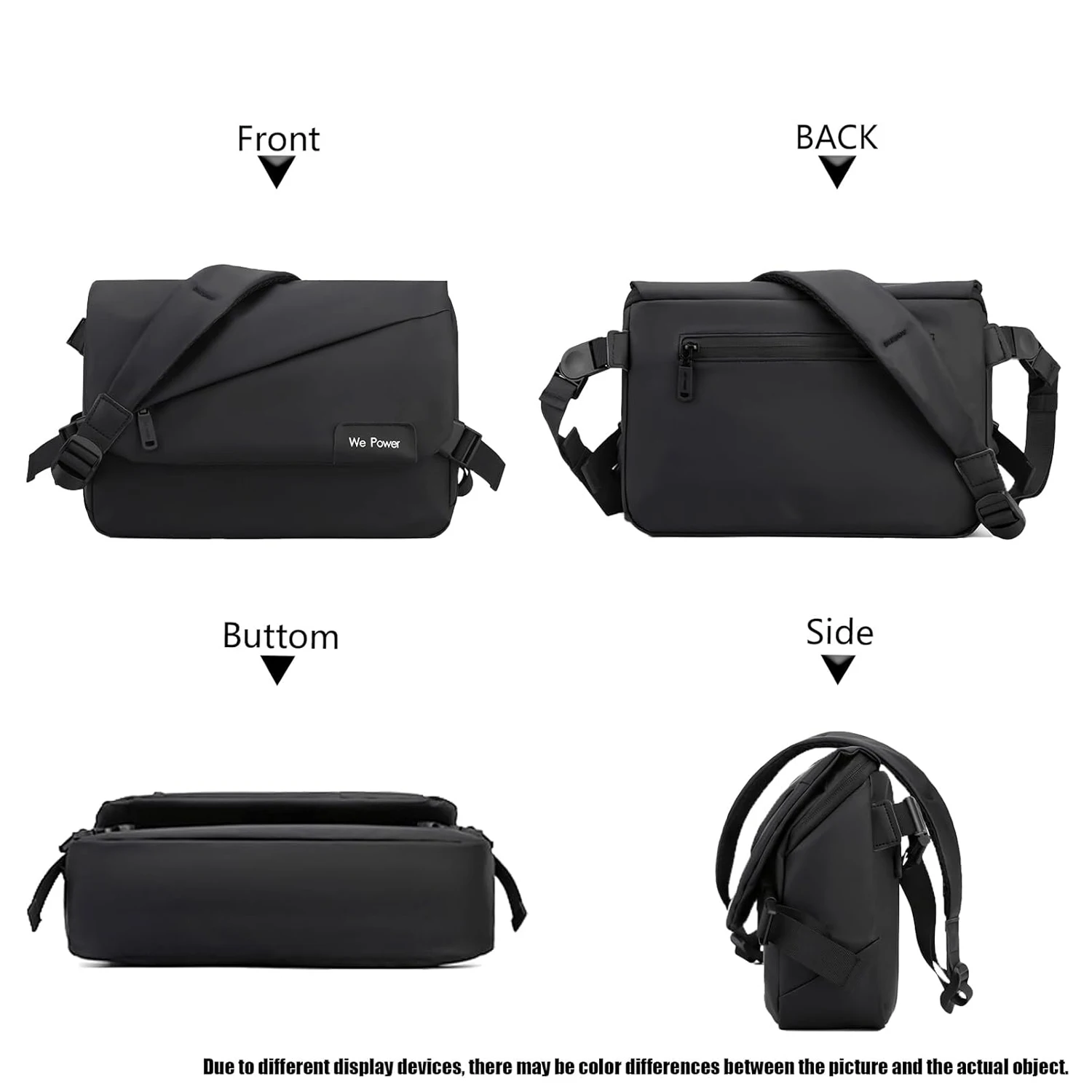 High Density Nylon Man Casual Sling Messenger Bag Shoulder Large Capacity Lightweight Crossbody Travel Works Tablet Daypack Bag