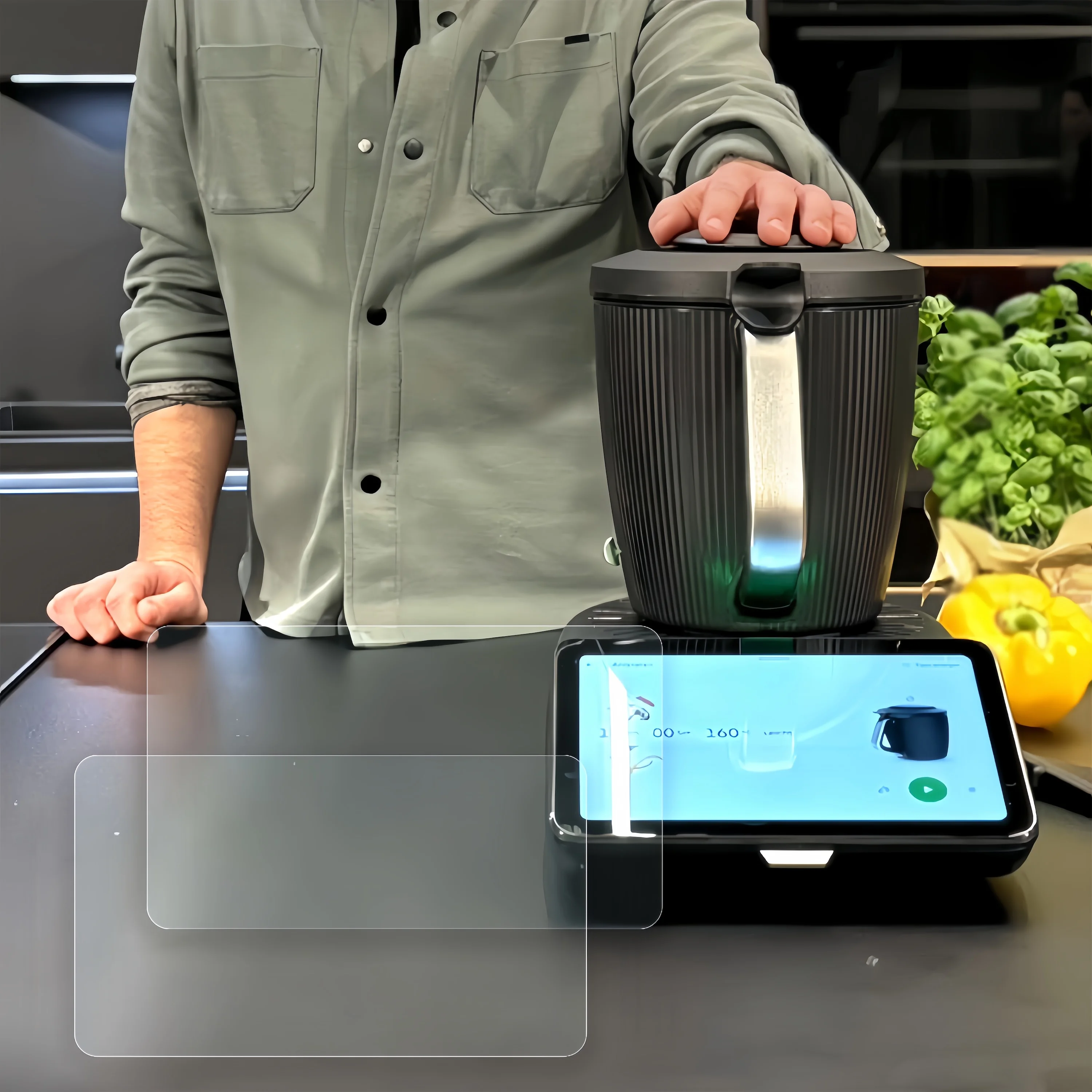 واقي شاشة TM7 متوافق مع Thermomix TM7 TM6 من الزجاج المقسى وخلاط الزجاج المقسى وإكسسوارات المطبخ #5
