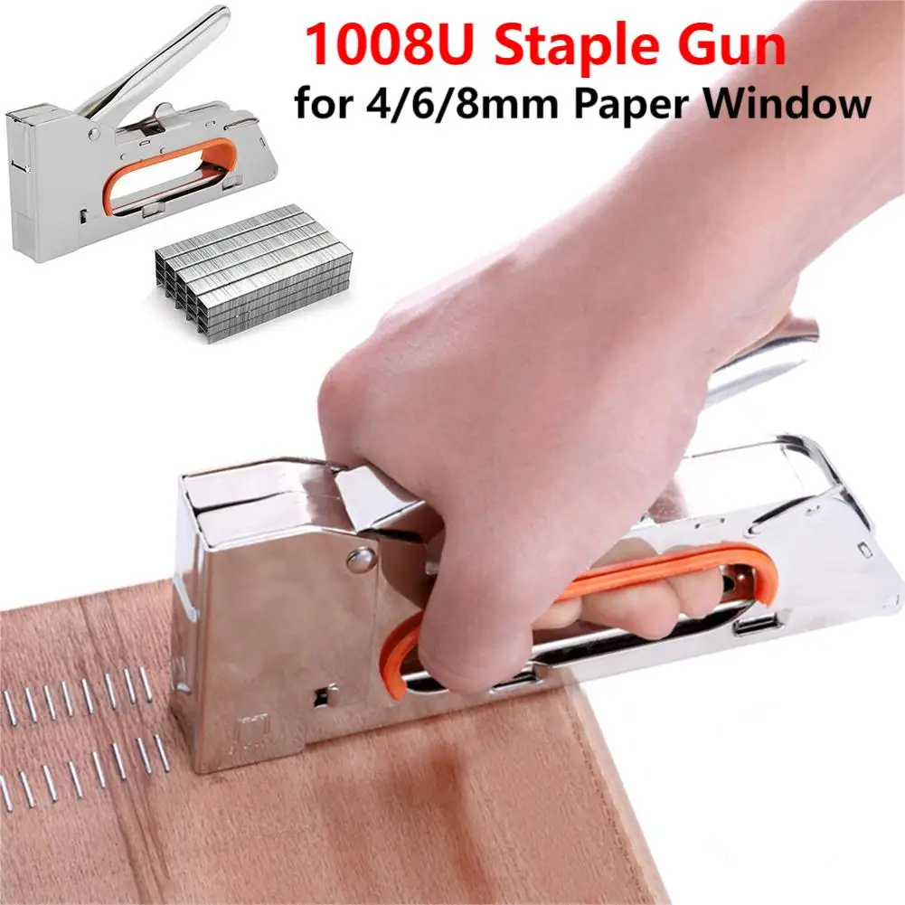 3 in 1 Stapler Nail Gun Manual Staple Gun For Furniture Construction Stapler Upholstery Staple Carpentry Tool with 2400pcs Nails