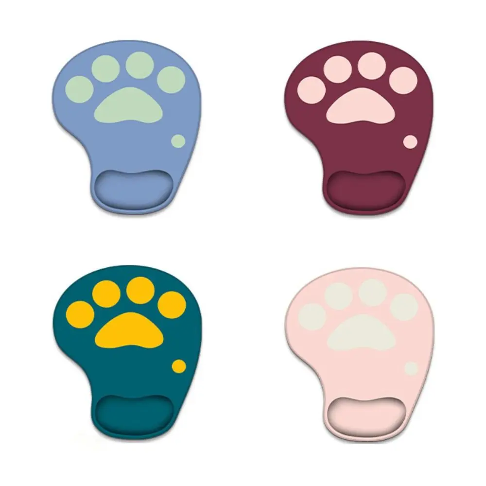 Cute Cat Paw Wrist Rest Mouse Pad Silicone Ergonomic Hand Support Mouse Mat Non Slip Comfortable Gaming Mousepad