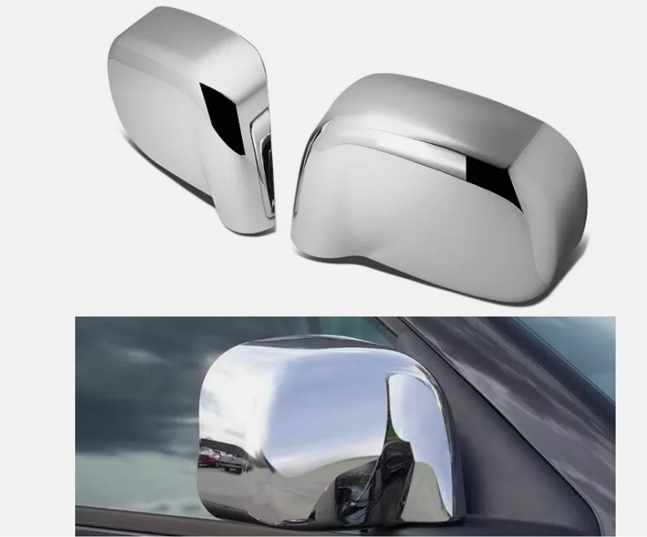 

For 2002-2008 Dodge Ram 1500 / 2003-2009 Dodge Ram 2500/3500 Chrome Mirror Covers Overlay (NOT for Tow Mirror)