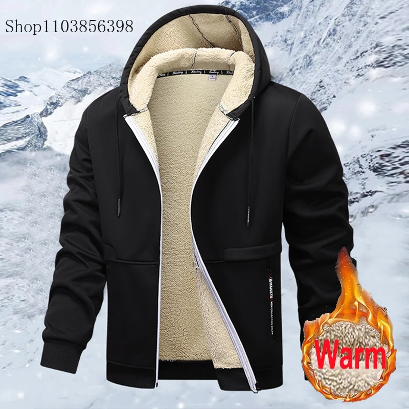 Men's Winter Jacket Autumn Fleece Hooded Hoodies Jacket Men's Windproof Thick Warm Male Outwear Brand Clothing Cardigans