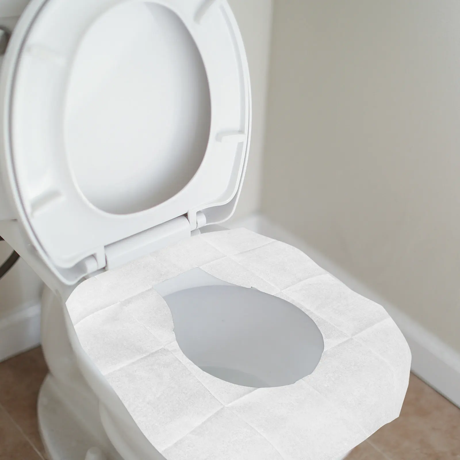 

100Pcs Disposable Toilet Seat Covers Waterproof Portable Sanitary Cushion for Public Restroom Hotel Office Travel Camping