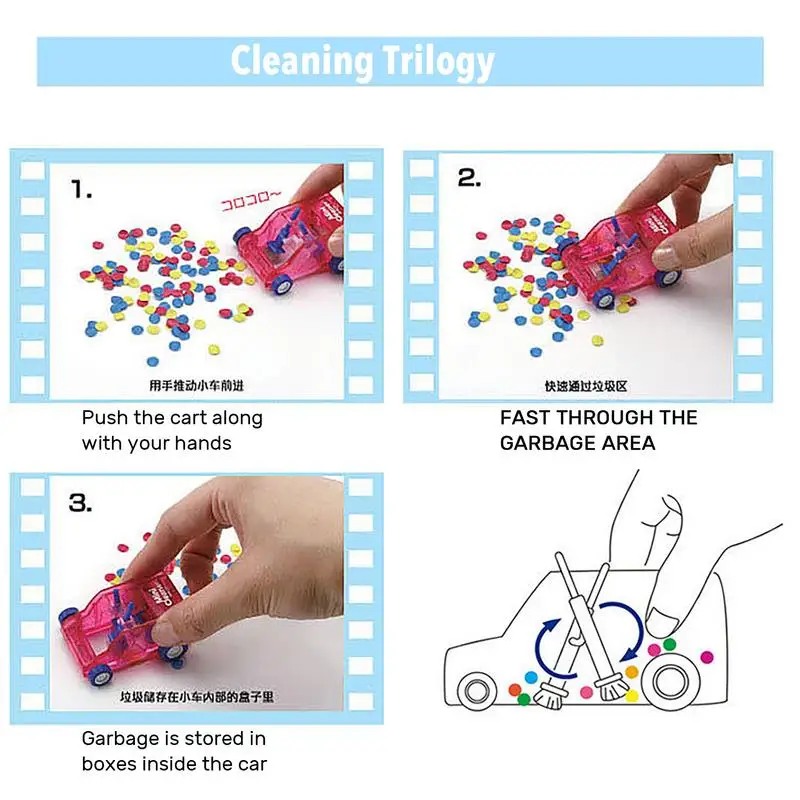 Śliczny mini stolik samochodowy wózek do czyszczenia kurzu dla dziecka gumka na biurko strzyżenie czyszczenie śmieci ciężarówka klawiatura ołówek czyszczenie samochodu