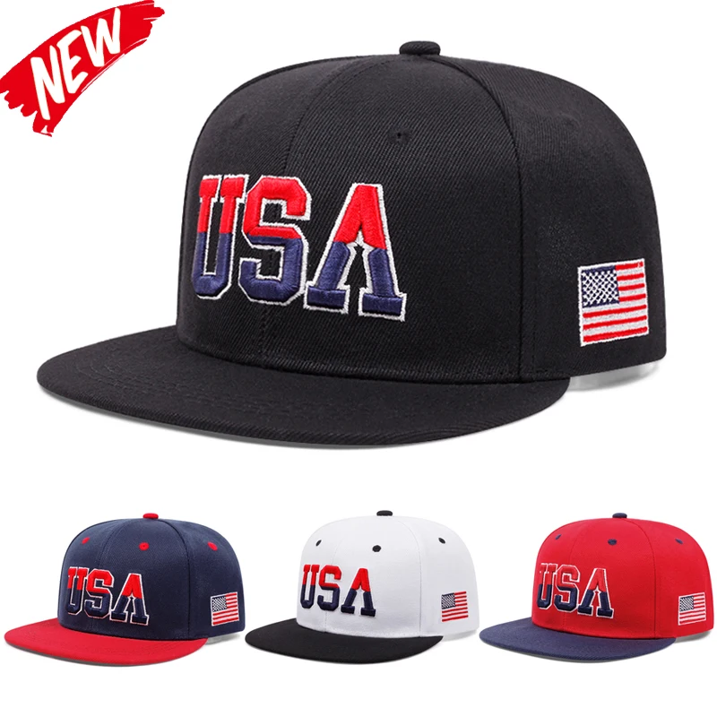 Fashion Fastball Cap Classic USA Embroidered American Flag Baseball Caps For Men Women Snapback Hat Unisex Hip Hop Hats