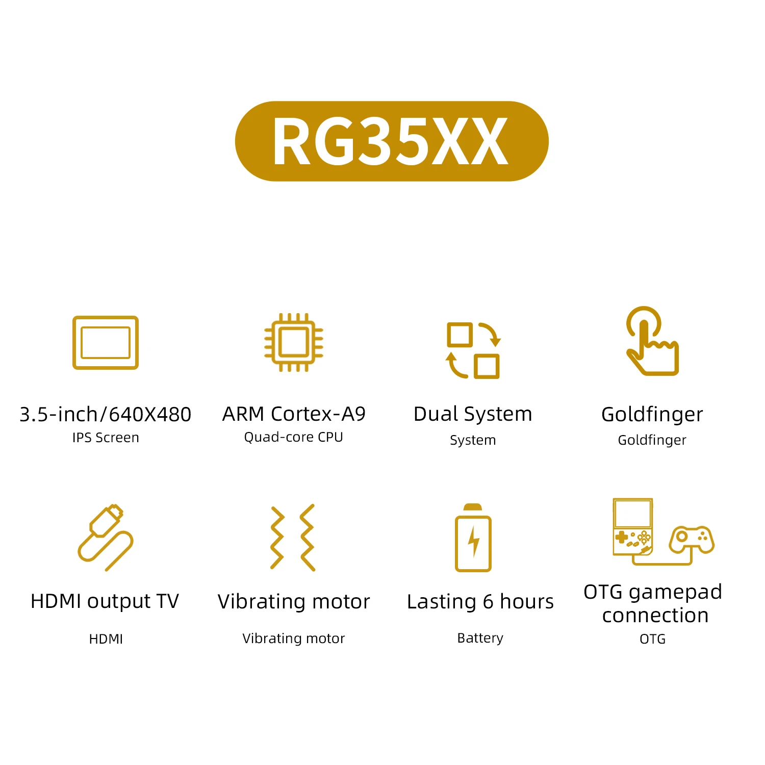 Anbernic RG35XX مشغل ألعاب محمول Linux Dual OS الرسمي GarlicOS 2600mAh 3.5 "IPS HD TV Outpu وحدة تحكم ألعاب ريترو محمولة #4