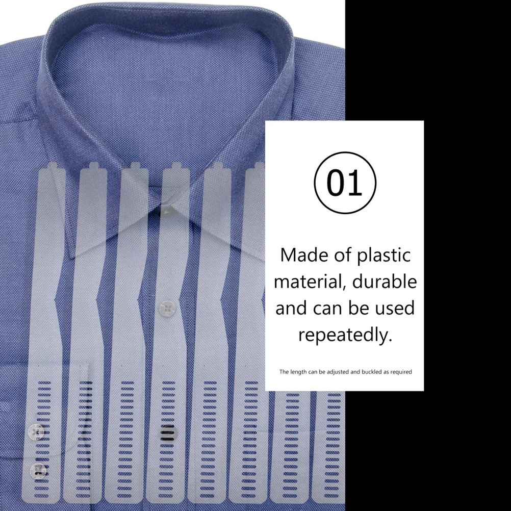 50 pcs Shirt Collar Strips Durable Pvc Adjustable Fixing Support Blouse Collar Strips Plastic Shirt Fixing Supplies