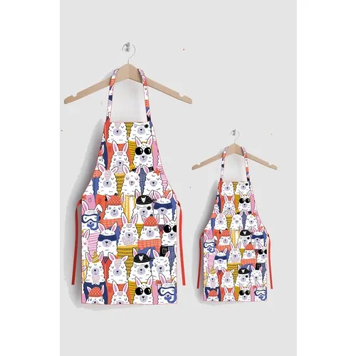 

Kitchen Apron Lamb Printed Mother and Child Stain Resistant Kitchen Accessory High Quality Fabric