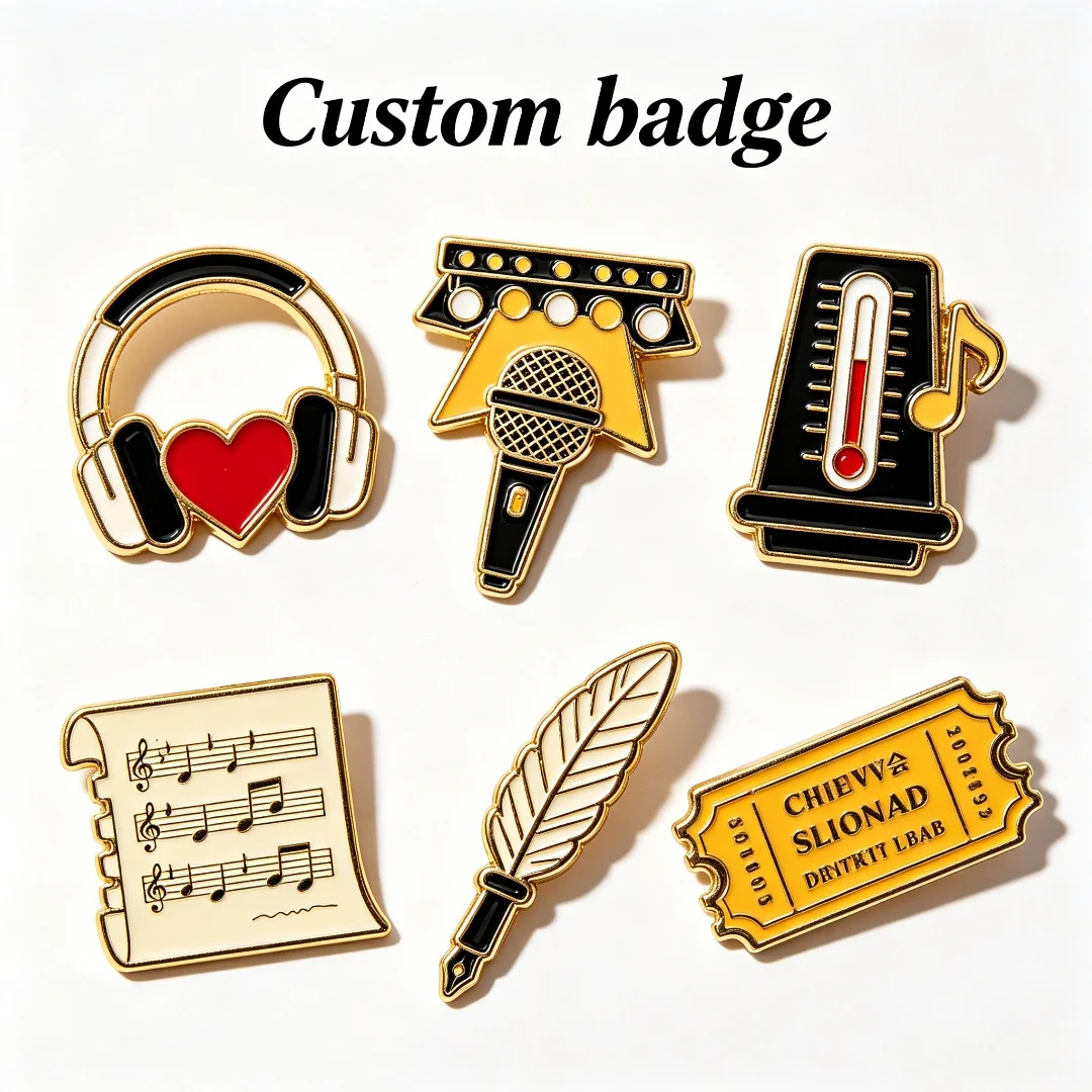 Custom Enamel Lapel Pins Soft Enamel Metal Badge Custom Logo Music Themed Personalized Pin For Hat