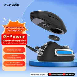 Base Wireless Charging for Logitech Mouse Charging Dock G502 G502X Plus GPW G903 with RGB light  computer volume control knob