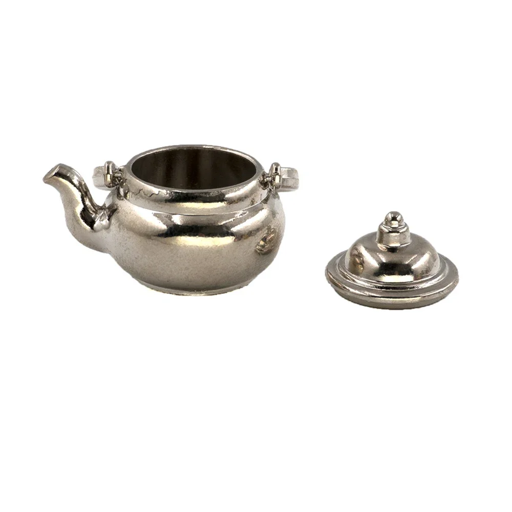 Accessoires miniatures pour maison de poupée, Mini bouilloire en métal, ustensiles de cuisine, modèle de jouets pour décoration de maison de poupée, 1/12