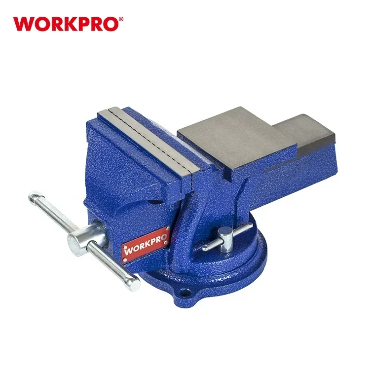 WORKPRO Heavy-Duty Bench Vise 8'' Double Swivel Rotating Vise Combination Pipe and Bench Vise Tool with 360-degree Swivel Base