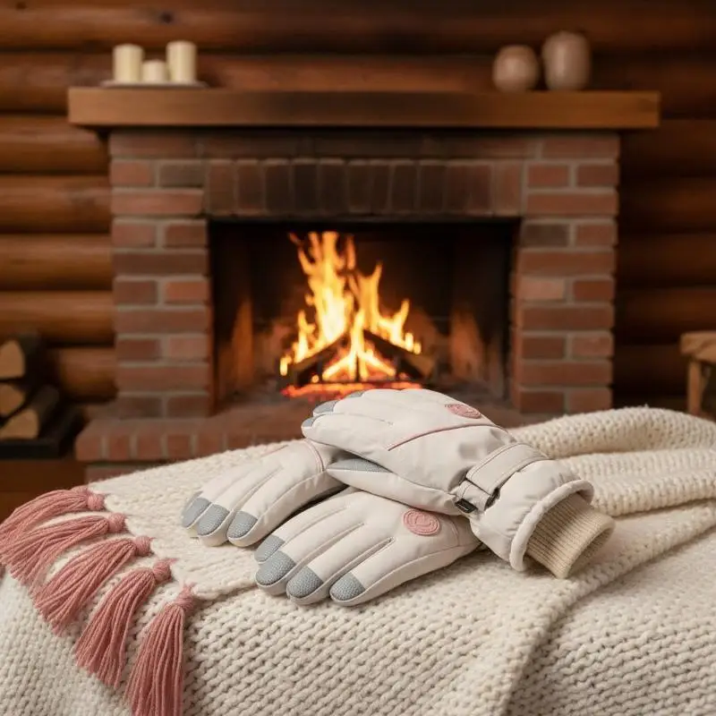 Winter-Skihandschuhe für Damen mit Touchscreen-Funktion, wasserdichtem, wärmendem Innenfutter, ideal zum Skifahren, Wandern und für andere Aktivitäten im Freien bei kaltem Wetter. – Detail 7