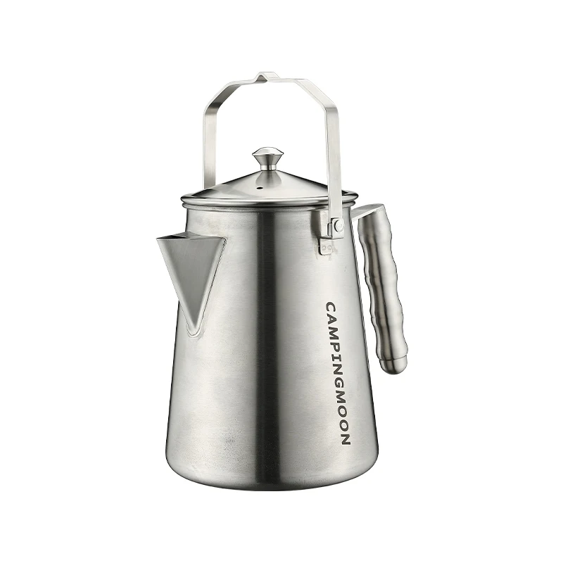 

New Factory CAMPINGMOON SW-6 Camping Tea Kettle, Stainless Steel Large Capacity Hand Brewed Coffee Pot, Fire Kettle