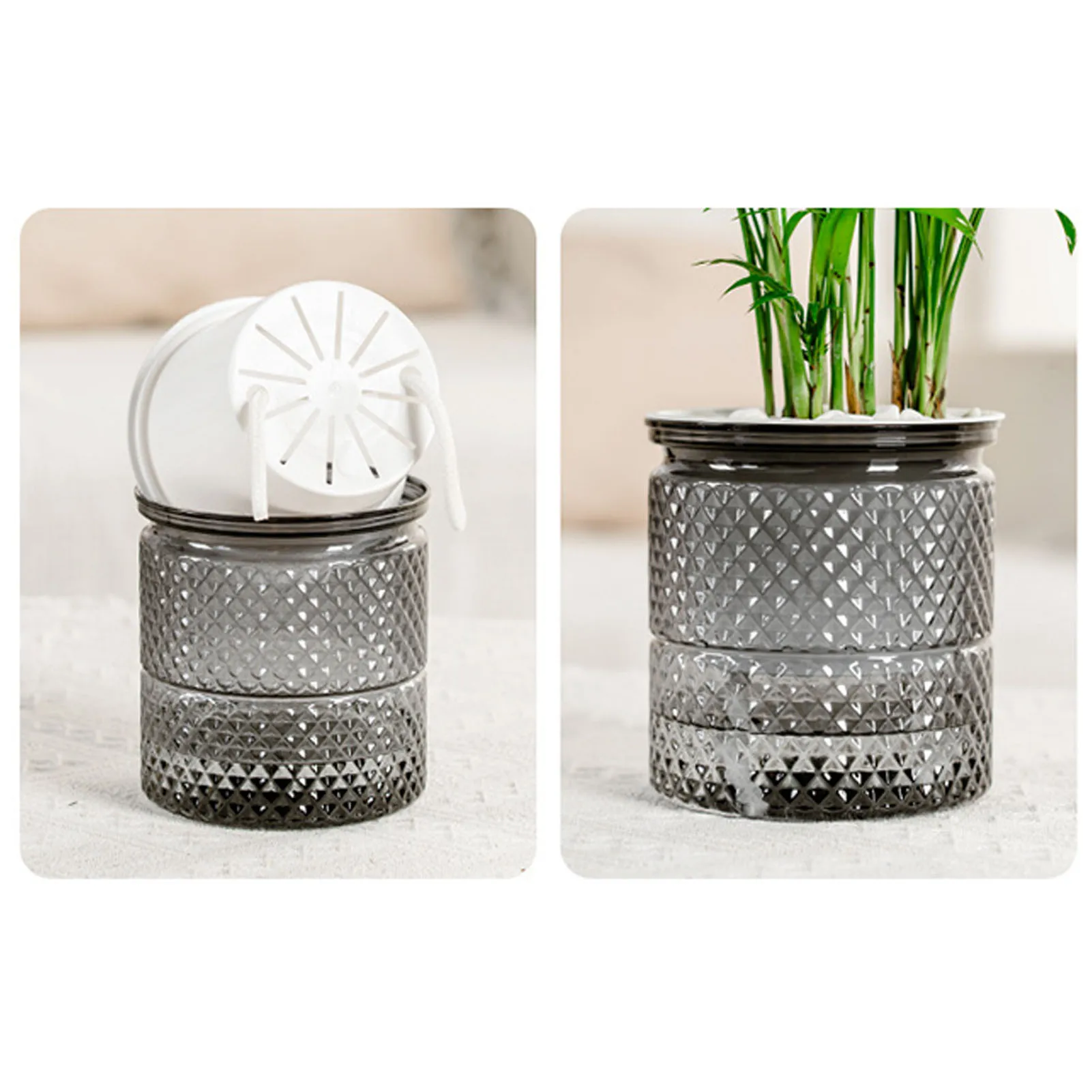 Home Self Watering Planters Stylish Water-saving Desktop Planter for Home Apartment Office Decor