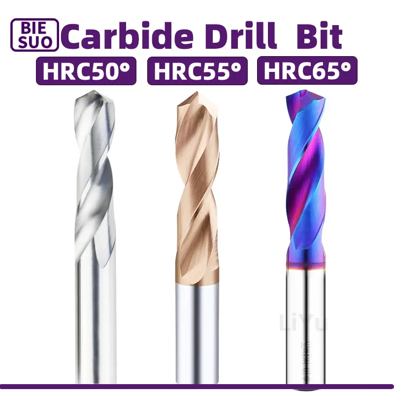 Brocas de carburo de tungsteno sólido para herramientas de trabajo de Metal Cnc, juego de brocas de Metal duro, 1,0-20mm