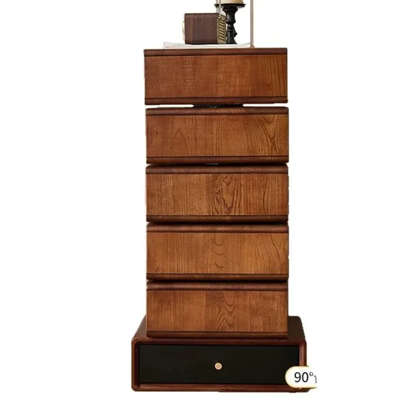 French retro rotatable multi-functional six-chest cabinet medium antique storage cabinet