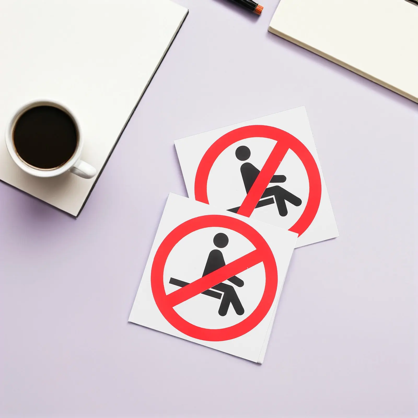 

10Pcs Warning Sign Stickers Self Adhesive Safety Decals Reflective Peel Stick Industrial Workshop Factory Warehouse Safety