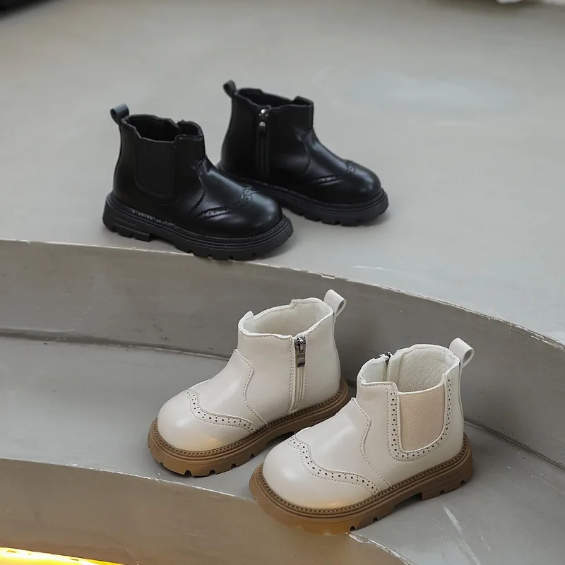 

2025 Fashion Children Fashionable Boots Autumn Winter Kids Soft Style Unisex Boys Girls simple elegant Casual Ankle Boots