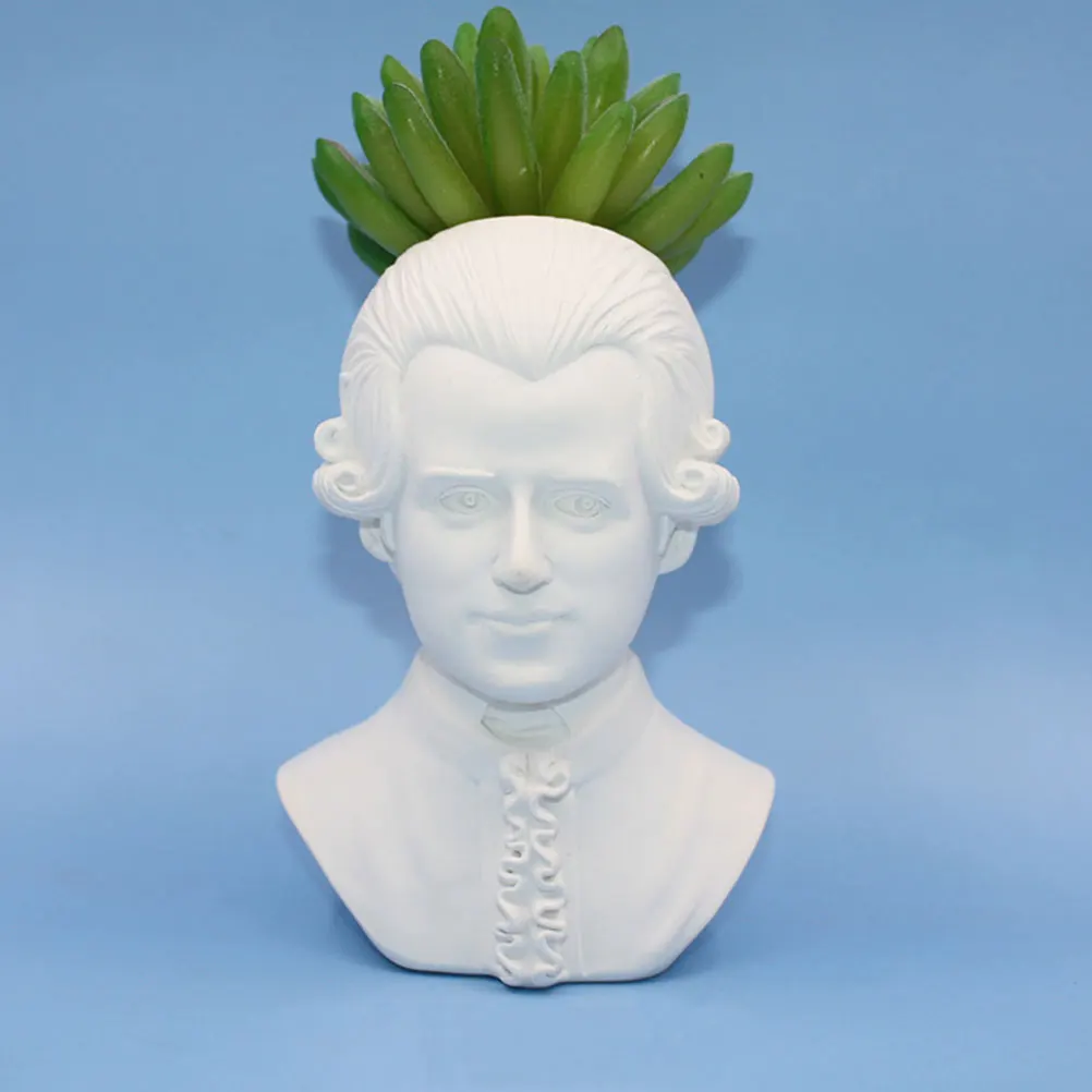 

Artistic Resin Vase Head Planter Shaped Decor Statue Flower Arrangement Dry Centerpieces Home Office Decorative Piece