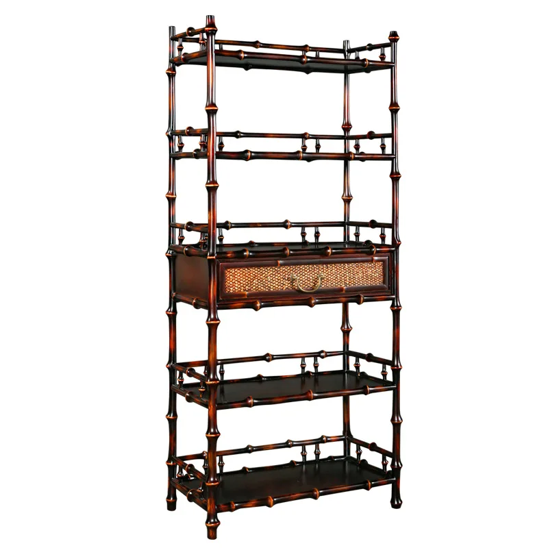 

Handmade bamboo Chinese Bogu shelf Display cabinet Shelf Multi-layer storage rack Tea set Bookshelf Storage cabinet