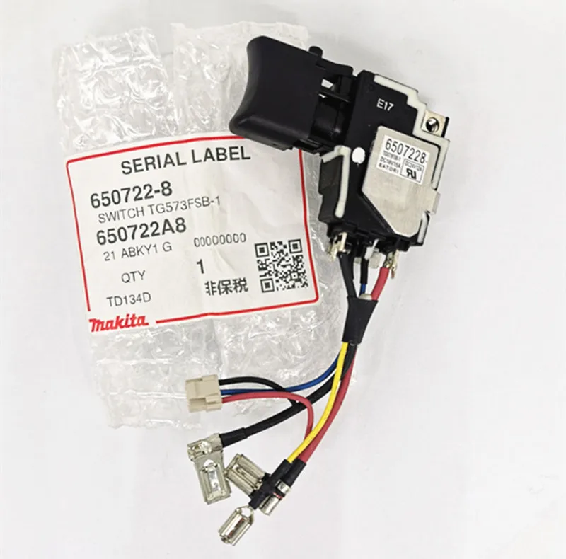 Interruptor Original para Makita 6507228 650722 6502414 6507032 Interruptor Td134dx2 Dtd134 Btd134 Btd146 Dtd146 Btd146z Btd134z Td134d