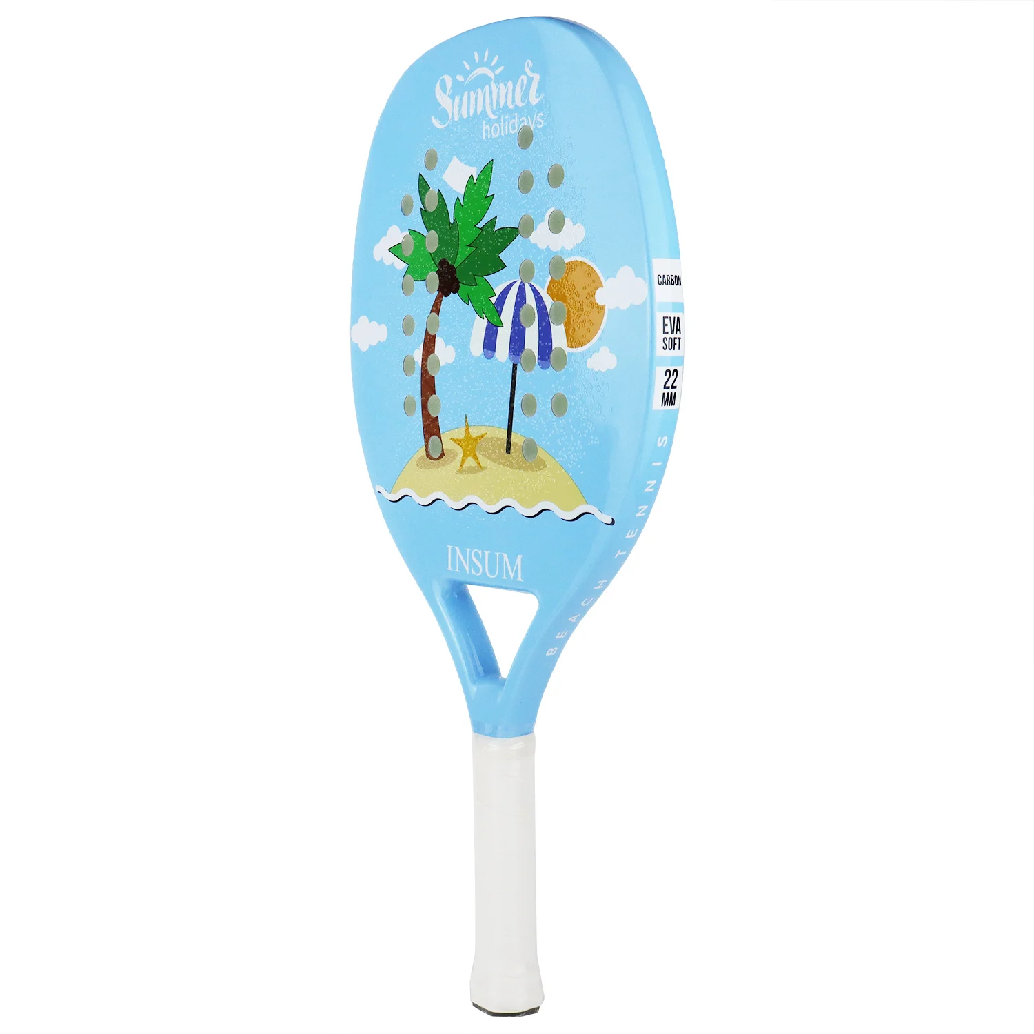 INSUM Beach Tennis Racket Carbon Fiber Grit Face with EVA Memory Foam Core Beach Tennis Racket