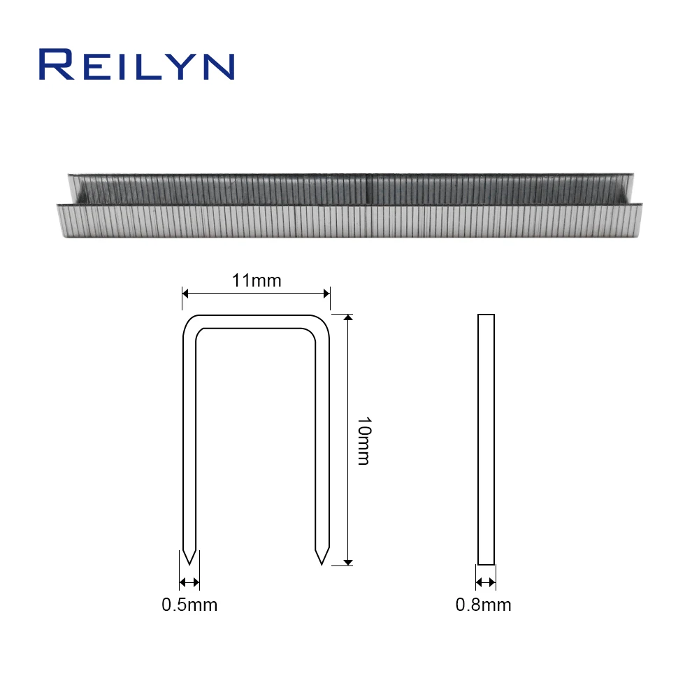Imagem -04 - Reilyn-pistola Pneumática de Pregos Grampos para Fixação de Estofos 20ga 1010j 10x11 mm 1000 Pcs