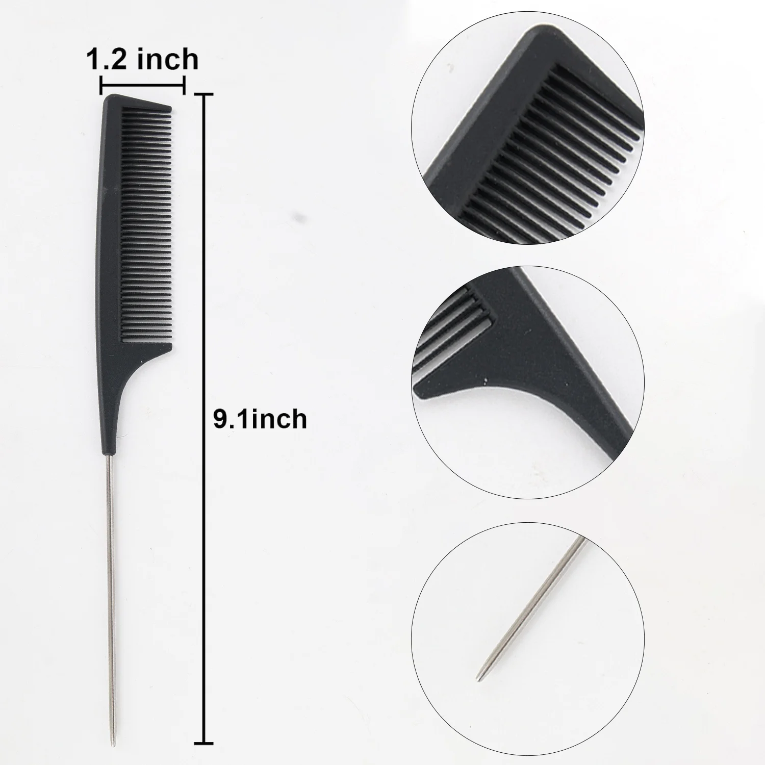 헤어 익스텐션 도구 Kit-1pc, 전문가용 9 인치 테일 빗, 악어 스타일링 섹션 클립 5 개